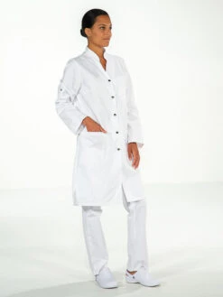 Blouse Médicale Blanche Manches Longues Réglables SARAH -Travail Professionnels Vêtements Magasin blouse medicale blanche manches longues reglables sarah 2