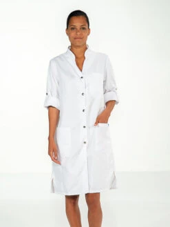 Blouse Médicale Blanche Manches Longues Réglables SARAH -Travail Professionnels Vêtements Magasin blouse medicale blanche manches longues reglables sarah 4