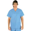 Casaque Médicale Col En V 100% Coton Unisexe Ciel -Travail Professionnels Vêtements Magasin blouse medicale col en v unisexe ciel