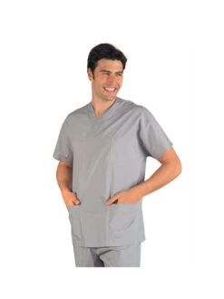 Casaque Médicale Col En V Unisexe Gris