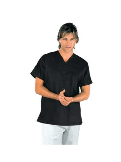 Casaque Médicale Col En V Unisexe Noir