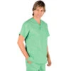 Casaque Médicale Col En V 100% Coton Unisexe Vert Clair -Travail Professionnels Vêtements Magasin blouse medicale col en v unisexe vert clair