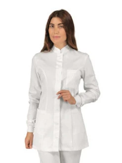 Blouse Médicale Coton Stretch Poignets Tricotés Isacco