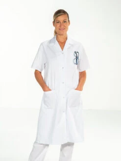 Blouse Médicale Femme Manches Courtes Blanc MADONA