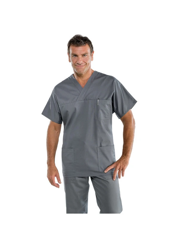 Blouse Medicale Grise à Enfiler 3 Blouse Medicale Grise à Enfiler