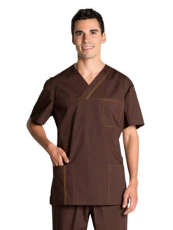 Blouse Médicale Marron Stretch Pour Homme
