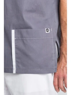 Blouse Médicale Moderne Look Grise Pour Homme -Travail Professionnels Vêtements Magasin blouse medicale moderne look grise pour homme 2