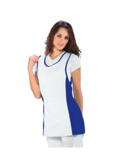 Chasuble Médicale Papeete Bleu Cyan Blanc