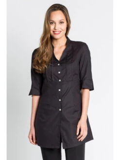 Blouse Noire D'esthéticienne Luxe Style -Travail Professionnels Vêtements Magasin blouse noire d estheticienne luxe style 3