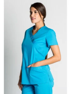Blouse Tunique Médicale Bleu Turquoise Stretch 9 Blouse Tunique Médicale Bleu Turquoise Stretch -Travail Professionnels Vêtements Magasin blouse tunique medicale bleu turquoise stretch 2