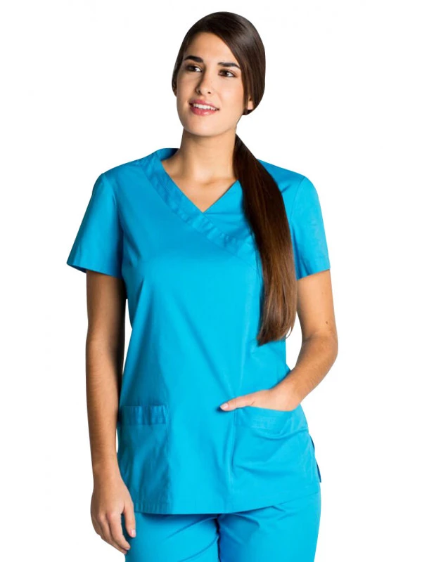Blouse Tunique Médicale Bleu Turquoise Stretch 3 Blouse Tunique Médicale Bleu Turquoise Stretch