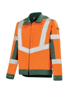 Blouson De Travail Hivi Orange Fluo Et Vert Foncé