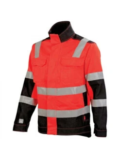 Blouson Haute Visibilté Mixte Rouge Fluo Noir Lux A. Lafont