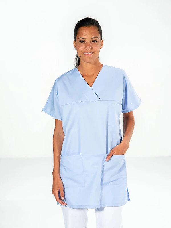 Casaque Aide-soignante Manches Courtes Bleu Ciel FRANCOISE 3 Casaque Aide-soignante Manches Courtes Bleu Ciel FRANCOISE