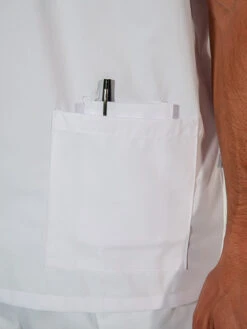 Casaque Blanche Aide-soignant Homme Manches Courtes JULES 10 Casaque Blanche Aide-soignant Homme Manches Courtes JULES -Travail Professionnels Vêtements Magasin casaque blanche aide soignant homme manches courtes jules 3