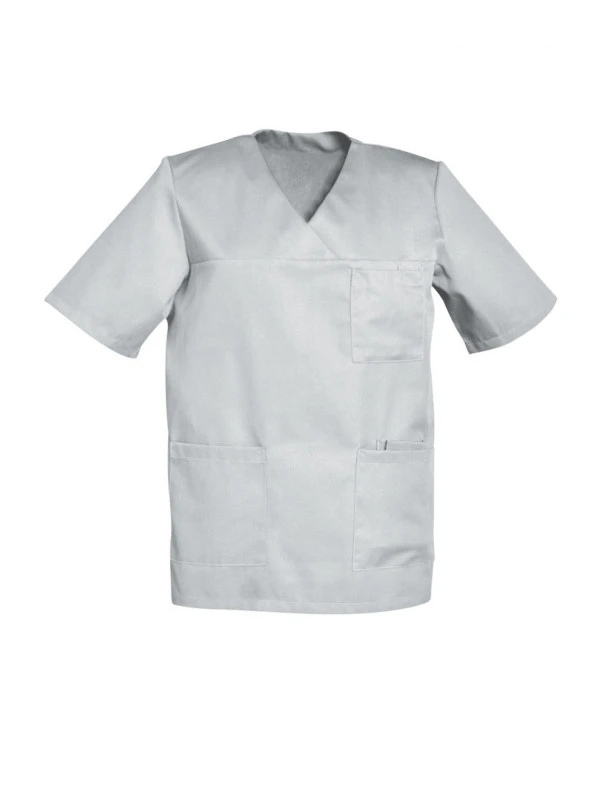 Casaque Blanche Aide-soignant Homme Manches Courtes JULES 7 Casaque Blanche Aide-soignant Homme Manches Courtes JULES – Image 5