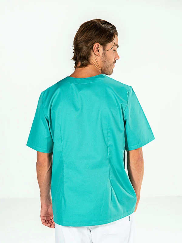 Casaque Chirurgien Manches Courtes Vert Aqua JULES 5 Casaque Chirurgien Manches Courtes Vert Aqua JULES – Image 3