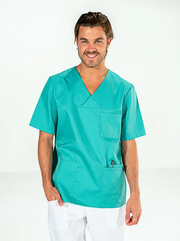 Casaque Chirurgien Manches Courtes Vert Aqua JULES 3 Casaque Chirurgien Manches Courtes Vert Aqua JULES