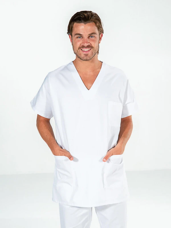 Casaque Infirmier Manches Courtes Blanc FRANCOIS 3 Casaque Infirmier Manches Courtes Blanc FRANCOIS