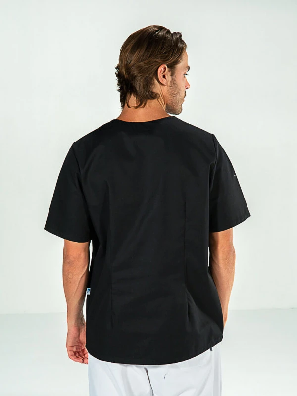 Casaque Kinésithérapeute Noire Manches Courte JULES 5 Casaque Kinésithérapeute Noire Manches Courte JULES – Image 3