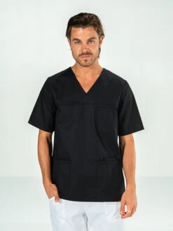 Casaque Kinésithérapeute Noire Manches Courte JULES