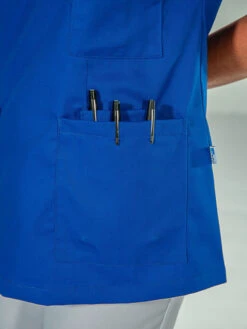 Casaque Médicale Bleu Manches Courtes Pour Femme JULIA -Travail Professionnels Vêtements Magasin casaque medicale bleu manches courtes pour femme julia 3