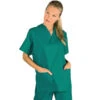 Casaque Médicale Col En V 100% Coton Unisexe Vert -Travail Professionnels Vêtements Magasin casaque medicale col en v 100 coton unisexe vert