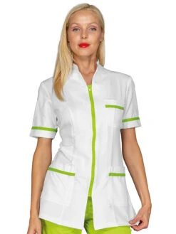 Casaque Médicale à Zip Blanche Et Verte Florida