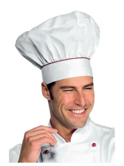 Toque De Chef Cuisinier Blanc Rouge