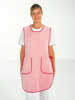 Chasuble Agent Entretien EHPAD Rayé Rouge MARION