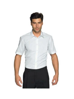 Chemise Cartagena Slim Stretch Manches Courtes Blanche