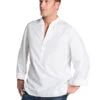 Chemisier Serveur Manches Longues Blanc -Travail Professionnels Vêtements Magasin chemise esthetique col mao manches longues blanche