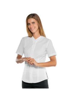 Chemisette Blanche Manches Courtes Pour Femme Stretch Confort
