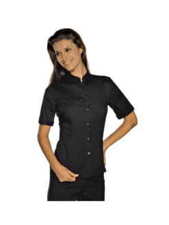 Chemisette Stretch Col Mao Noir