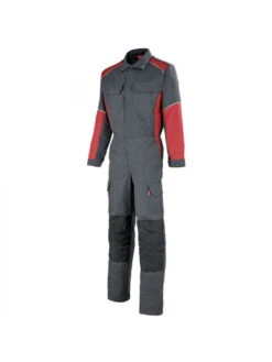Combinaison De Travail Premium Charbon Et Rouge Ninety