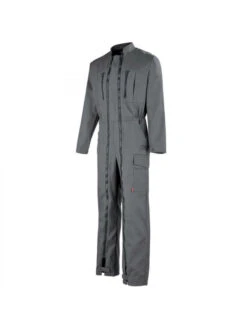 Combinaison De Travail Double Fermeture à Glissière Gris Charbon