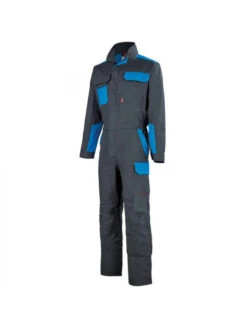 Combinaison De Travail Gris Charbon / Bleu Azur