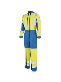 Combinaison De Travail Haute Visibilité Jaune Fluo Et Bleu Azur