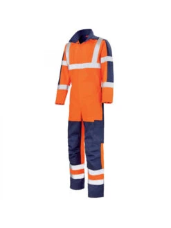 Combinaison De Travail Haute Visibilité Orange Fluo Et Bleu