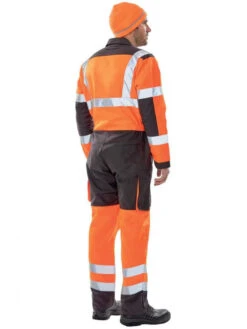 Combinaison De Travail Haute Visibilité Orange Fluo Et Gris -Travail Professionnels Vêtements Magasin combinaison de travail haute visibilite orange fluo et gris 2
