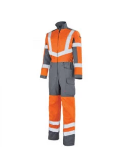 Combinaison De Travail Haute Visibilité Orange Fluo Etgris