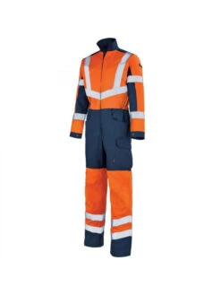 Combinaison De Travail Hivi Orange Fluo Et Bleu Marine