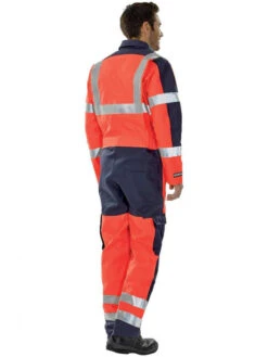 Combinaison De Travail Hivi Rouge Fluo Et Bleu A. Lafont -Travail Professionnels Vêtements Magasin combinaison de travail hivi rouge fluo et bleu a lafont 2