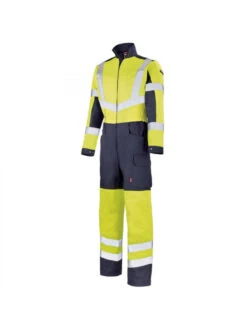 Combinaison De Travail Homme Jaune Fluo Hivi Et Bleu Marine