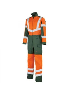 Combinaison De Travail Homme Orange Hivi Et Vert Fonce