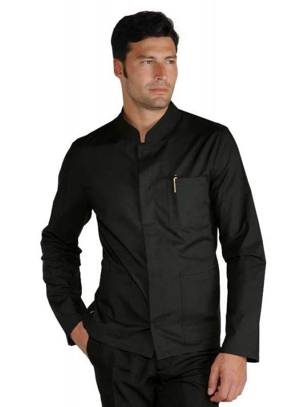 Veste Homme Col Mao Tissu Leger Coreana Noir 4 Veste Homme Col Mao Tissu Leger Coreana Noir – Image 2