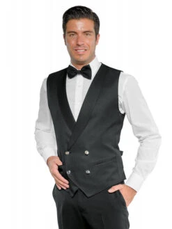 Gilet De Service Noir En Microfibre -Travail Professionnels Vêtements Magasin gilet de service noir en microfibre 1