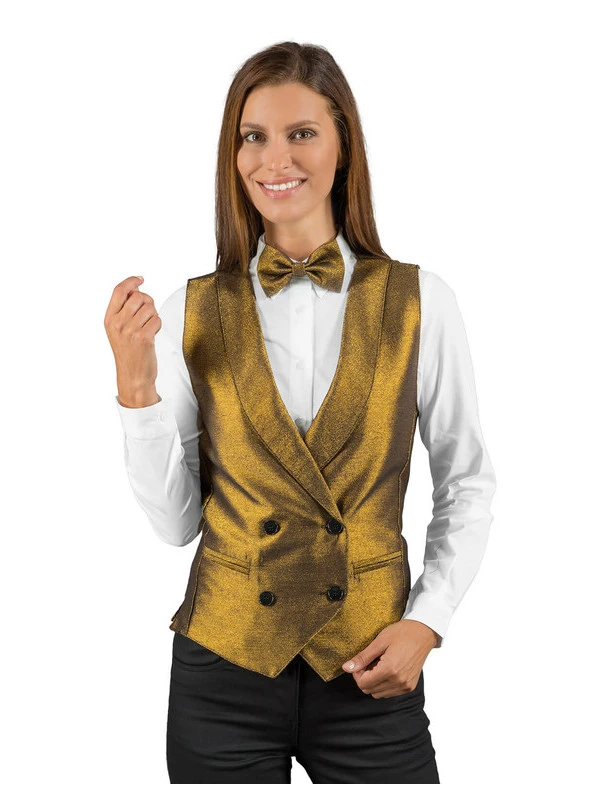 Gilet De Service Unisexe Doré Isacco 3 Gilet De Service Unisexe Doré Isacco