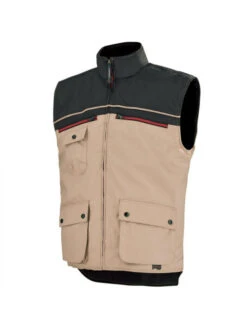 Gilet De Travail Body-warmer Beige Et Noir Adolphe Lafont