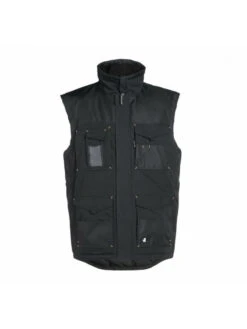Gilet De Travail Sans Manches En Coton Noir Canvas
